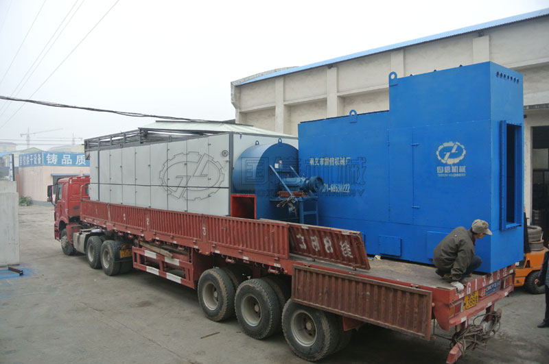 全套設備裝完，貨車駛離廠區